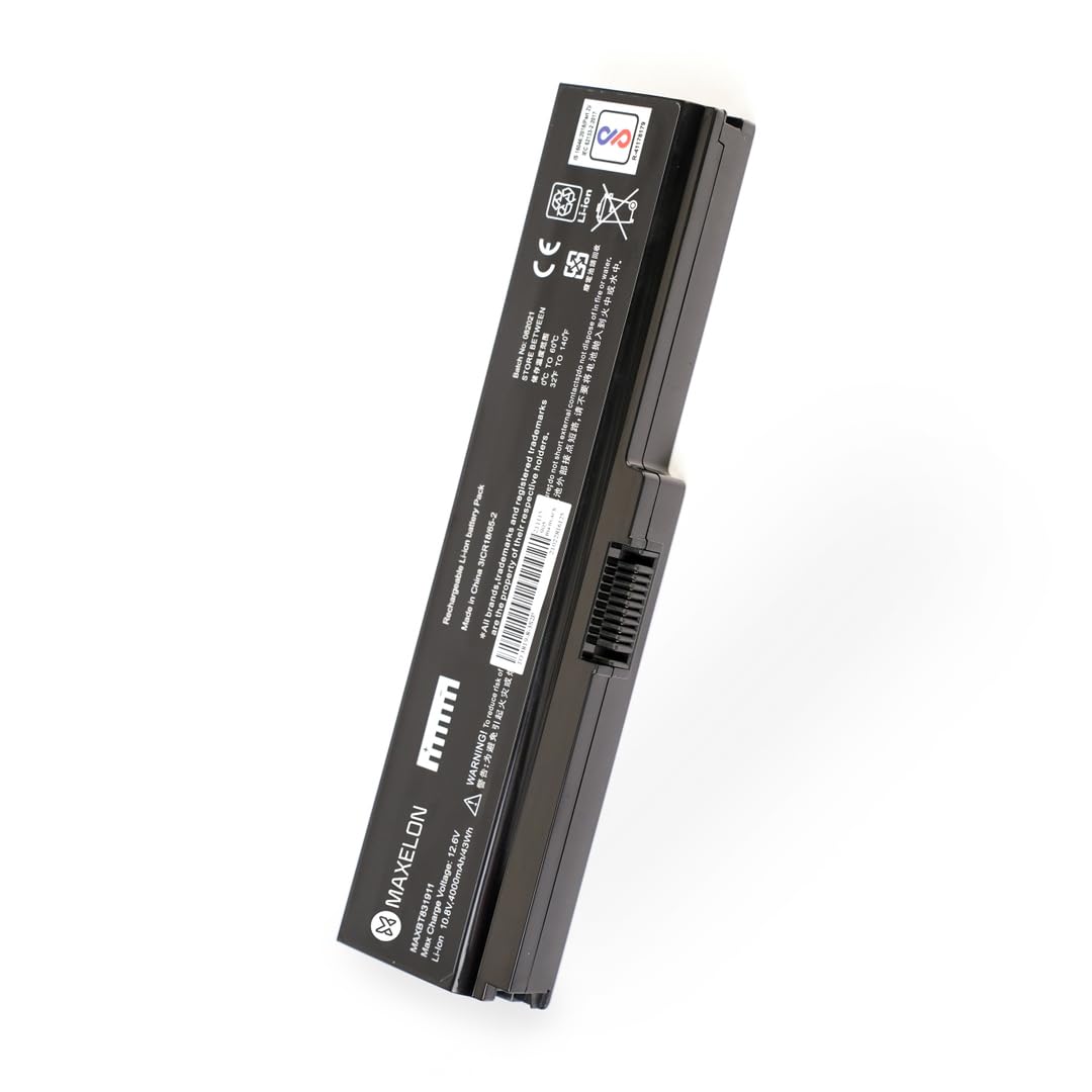 Maxelon BIS Certified Rechargeable Laptop Battery for Toshiba Satellite C665-013 PA3634U 6 Cell 4000 mAh Battery PN: PA3634U PA3817U PA3819U PA3818U PA3635U- (Black)