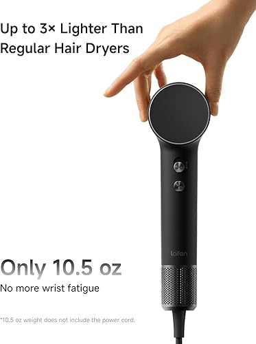 Miniatura 3 de Laifen Mini-secador de pelo, ligero y compacto, de alta velocidad, 656.2 ft, con potente motor de 110.000 RPM para secado rápido, bajo ruido