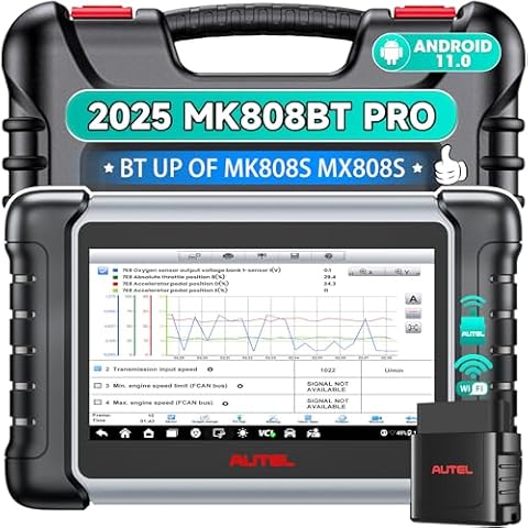 Autel MaxiCOM MK808BT PRO Scanner: 2025 Full Bidirectional Tool as MK900 MX900 MK900BT, BT Up of MK808S MX808S MK808Z MK808, 3000+ Active Tests, 28+ Resets, OE Diagnose, OS11, FCA, Sup. BT506/ MV108S Cover