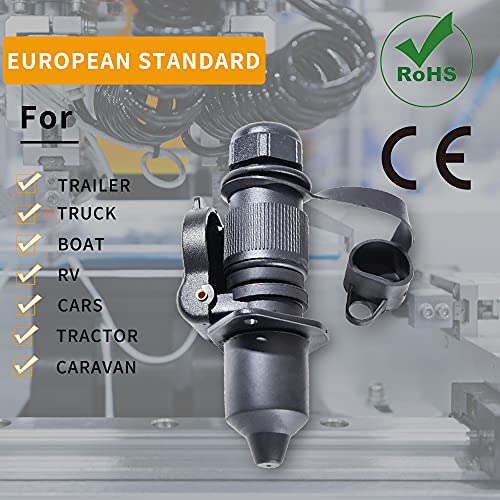 Feuunly 2 Stück x 3 Polig Traktor Stecker Steckdose 12V, Din 9680 Wasserdicht Stecker 3 Polig Und Steckdose 3 Polig, Für LKW RV PKW KFZ Traktor Anhänger Landwirtschaftliche Maschinen (2 Stück)