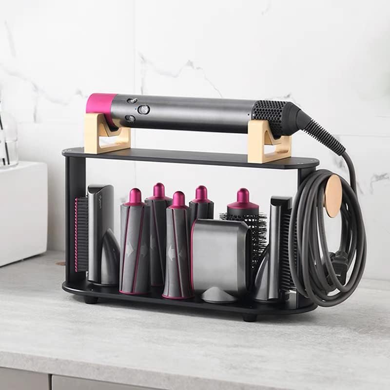Soporte organizador de encimera de aleación de aluminio, soporte de almacenamiento para soplador de aire, estante de almacenamiento para rizador de