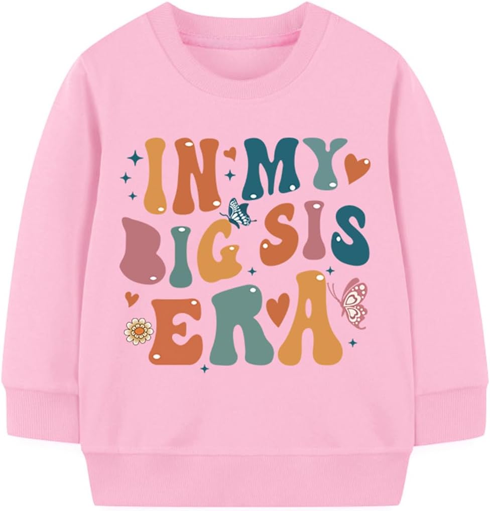 Promoted to Big Sister Sweatshirt for Toddler Baby Girls Announcement T-Shirt Fall Long Sleeve Sibling Matching