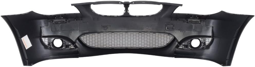 Front Bumper Conversion Compatible With 2004-2010 BMW E60 E61 SEDAN AND WAGONS, M5 Style PP Black Bumper Cover Conversion Bodykit by IKON MOTORSPORTS, 2005 2006 2007 2008 2009