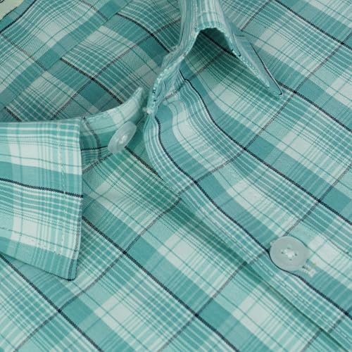 Image of GHPC Cotton Checkered Half Sleeves Regular Fit Formal Shirt for Men