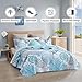 Tritard 3 Piece Coastal Quilt Sets Full/Queen Size - Reversible Microfiber Quilts with 2 Shams Soft Lightweight Beach Bedding Nautical Bedspread Coverlet Summer Comforter for All Season, 90''x96'', C1