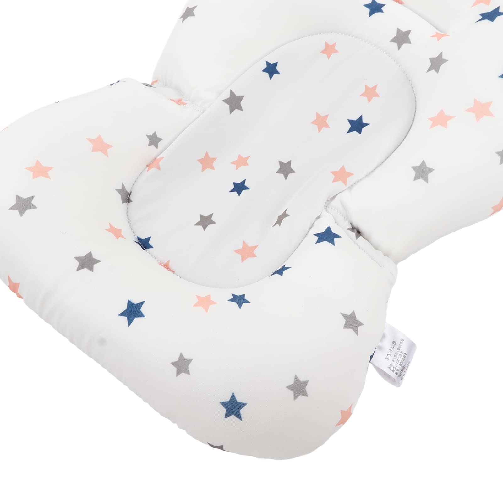 Ejoyous Baby Badesitz Support Net, Säugling Neugeborenen Badesitz Kissen Nicht Gleitverstellbarer Sicher Bequemer Badepause für Badewanne für 0 Bis 6 Monate (Weiße Sterne)
