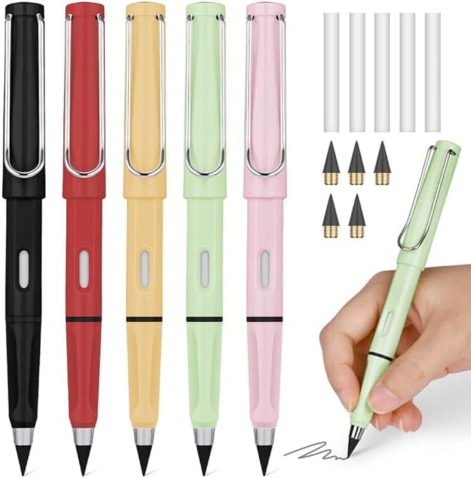 QijiefenCC Everlasting Pencil,6pcs Infinity Pencil,Reusable Inkless Pencil For Writing,for
