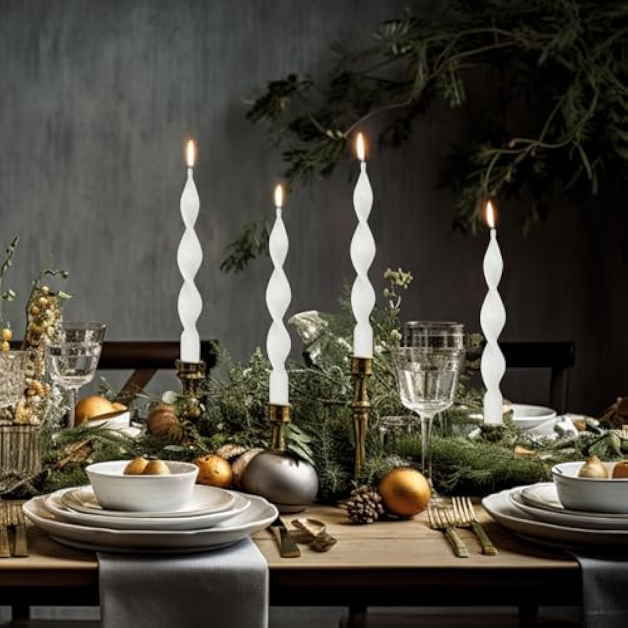 Twisted Candlesticks Tapered Candle Set - 4PCS