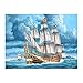 5D-DIY Diamant Peinture Navire Paysage Cristal Strass Broderie Peinture Image Accueil Décoration Murale Art Artisanat Carré Diamant sans Cadre -40x50 cm