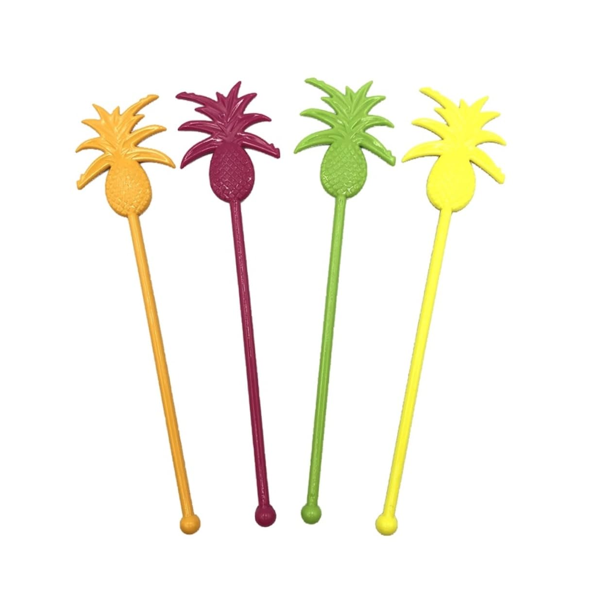 BRIGHTFUFU Drink Mixer Stick 6pcs Drinks Beverages Stirring Mixing Sticks Drink Stirrer Pineapple Drink Mixer Pineapple Stirrer Juice Shaker re-usable Restaurant Equipment