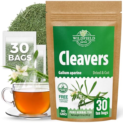 Image of 30 Bags Cleavers Herbal Tea (Galium Aparine) - 1.5g Tea Bag 30 Count Dried Cleavers Herb Tea