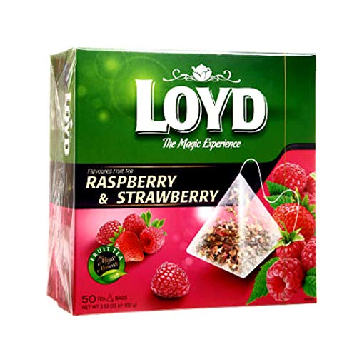 Té de fruta con sabor a frambuesa y fresa Loyd, 50 uds.