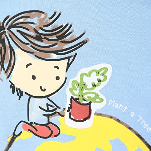 Image of miniklub Boys Blue Printed Organic Cotton T-Shirt