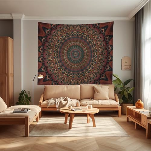 XIGUAGUO Tapeçaria de mandala tapeçaria de parede psicodélica estética hippie decoração de parede bo