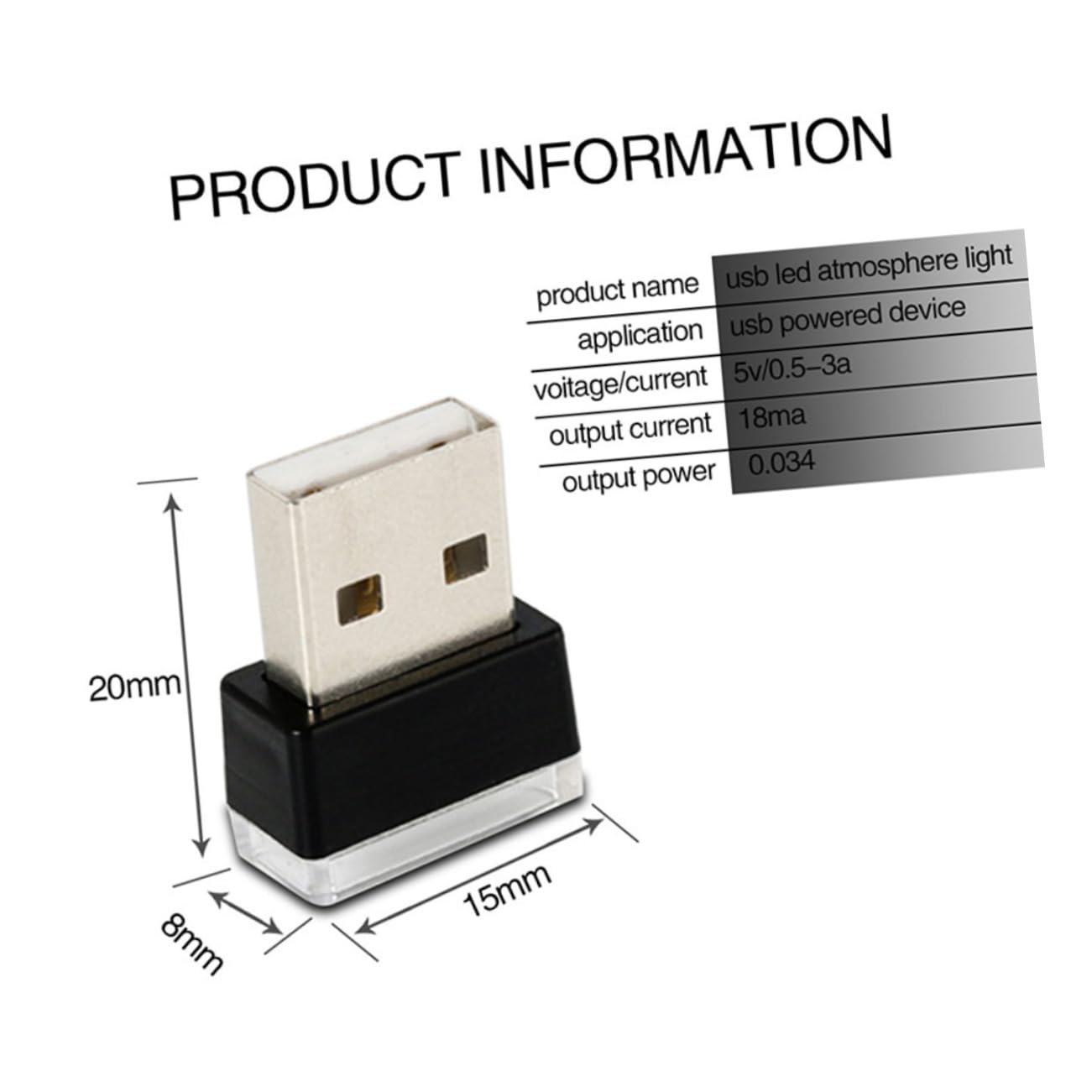 Lampe USB LED Bleu pour Intérieur Voiture Lumière Ambiance à Haute Luminosité Compatible Ports USB