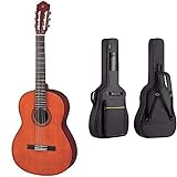 Yamaha CS40II Konzertgitarre natur – Leicht bespielbare Akustikgitarre für junge Einsteiger – 3/4 Gitarre aus Holz, Schülermodell & CAHAYA Gitarrentasche Akustikgitarre Gig Bag Guitar Case