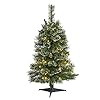 Nearly Natural 3ft Wisconsin Slim Snow Tip Pine Artificial Christmas Tree with 50 Clear LED Lights