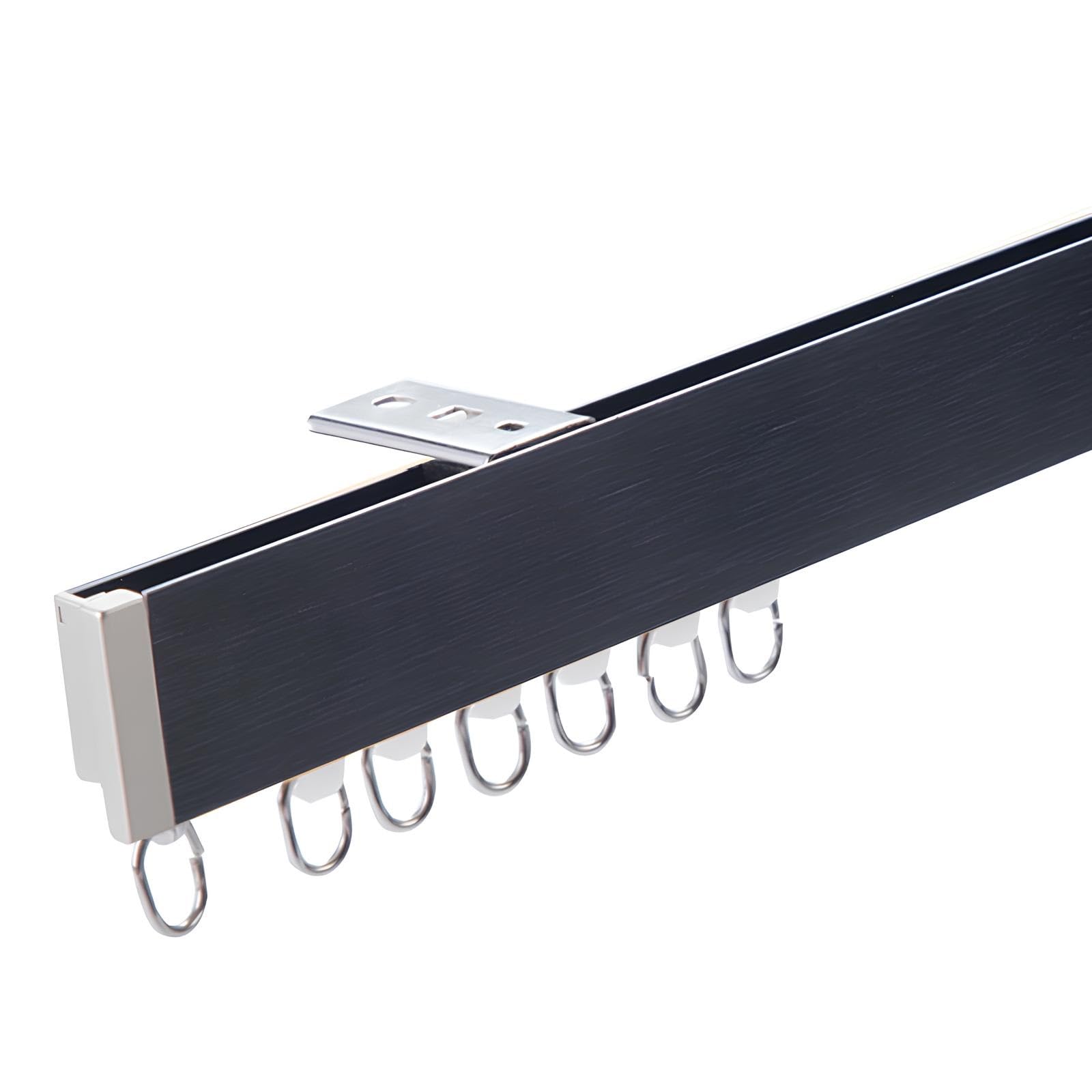 Tringle à rideaux occultante design noir 130 cm pour une finition haut de gamme