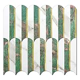 Vamos Tile Green Peel and Stick Backsplash Seamless Tile,10 Sheets Stick on Backsplash for Kitchen a