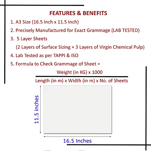 Image of PG Creations A3 Size, 100 Sheets, Ivory Sheets for Drawing, 125 Gsm Smooth Finish Sketching Paper for Architecture & Art, 16.5x11.7 Inch, White