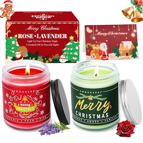 ALLONY Duftkerzen im Glas, Weihnachtskerzen aus Glas für Frauen,...