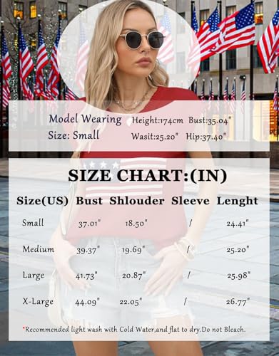 Image of Women's American Flag Lightweight Knit Crewneck Cap Sleeve Sweater Vest Top