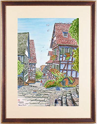 Amazon | 内藤謙一 「ヘレンベルク」 ドイツ 風景画 絵画 水彩画