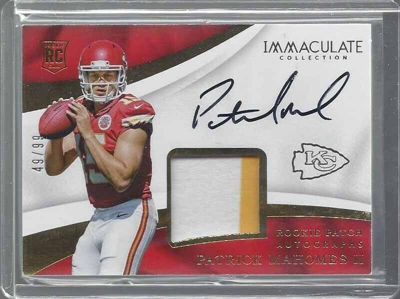 Topps Patrick Mahomes Ii 2017 Panini Immaculate Rpa True Rookie 