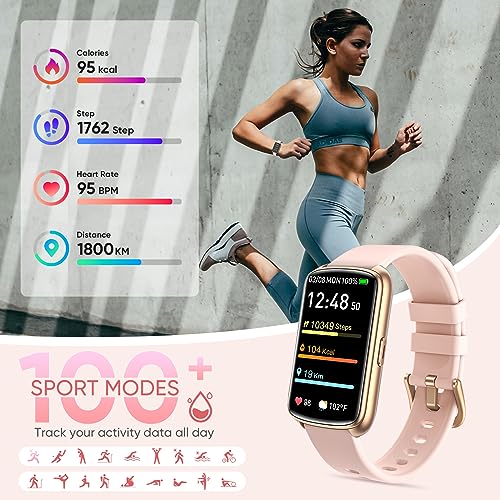 Allbean Fitness Tracker Smart Watch with Blood Oxygen,Blood Pressure, 24-Hour Heart Rate and Sleep Tracking,100 Sports Modes,5ATM Waterproof Calorie Pedometer Watches for Women Men Android&iOS Phones - Thumbnail 2