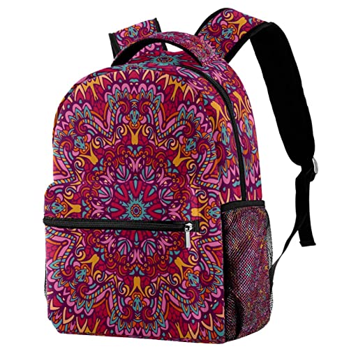 Sac à dos mandala avec porte-bouteille pour loisirs et campus