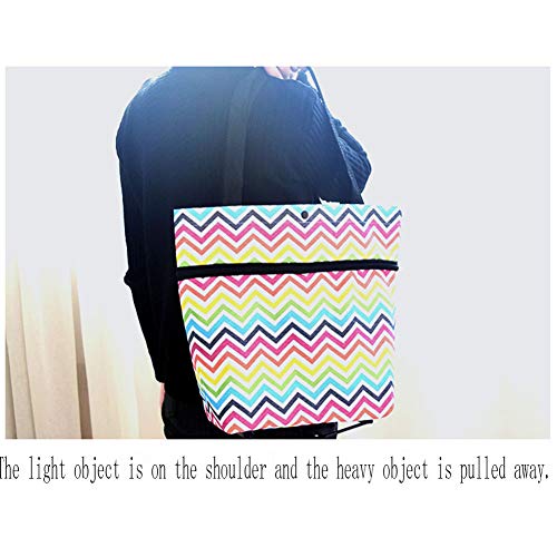 L&J DLYZM Einkaufstrolley Klappbar,Einkaufstasche Faltbar mit Rollen Abnehmbaren Rädern Spritzschutzvorrichtungen… – Bild 4