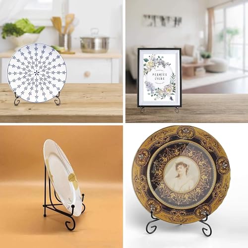 12 Inch Iron Display Stand Plate Stands, Large Black Easel Plate Holder Stand for Displaying Pictures, Frame,Plates, Books Arts, Home Art Decorative by Tyenaza - Image 5
