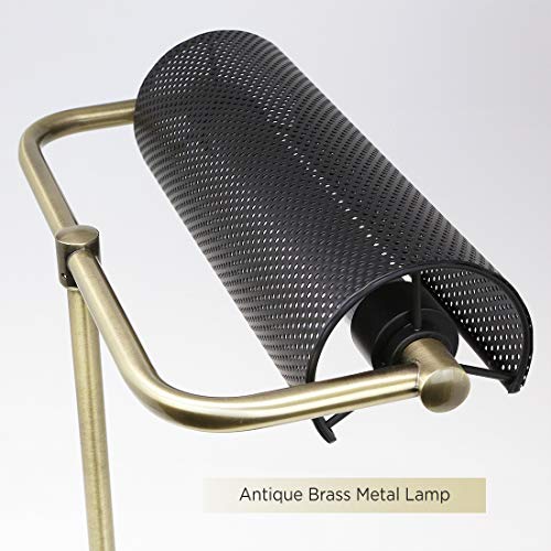 Image of O'Bright LED Desk Lamp with USB Charging Port, Metal Lamp, Flexible Swivel Arms, Soft White LED Reading Light (3000K), Bedside Reading Lamp, Office Lamp, Table Lamp, ETL Listed (Piano Lamp - Black)
