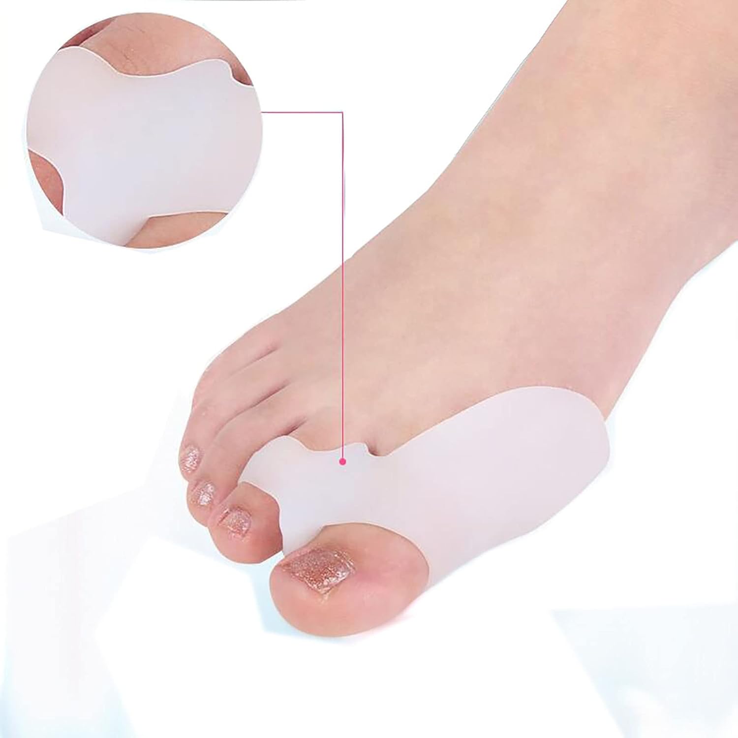 Gel Toe Separators- Bunion Corrector for Women & Men 4pc Orthopedic Bunion Splint & Big Toe Straightener for Hallux Valgus