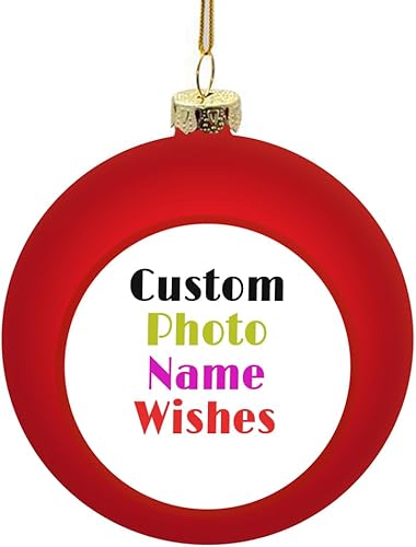 Adorno de bola de Navidad con foto personalizada, regalo conmemorativo divertido, texto personalizado con imagen, colgante de árbol de Navidad,