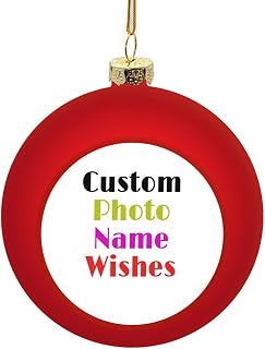 Personalized Photo Christmas Ball Ornament Bauble Gift Memorial Funny - Custom Picture Text Customized Xmas Festival Tree Pendants Hanging Props | Christmas Decor