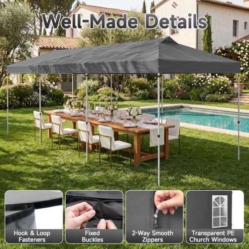 Image of Tangkula 10x30 FT Pop Up Canopy with Center Lock