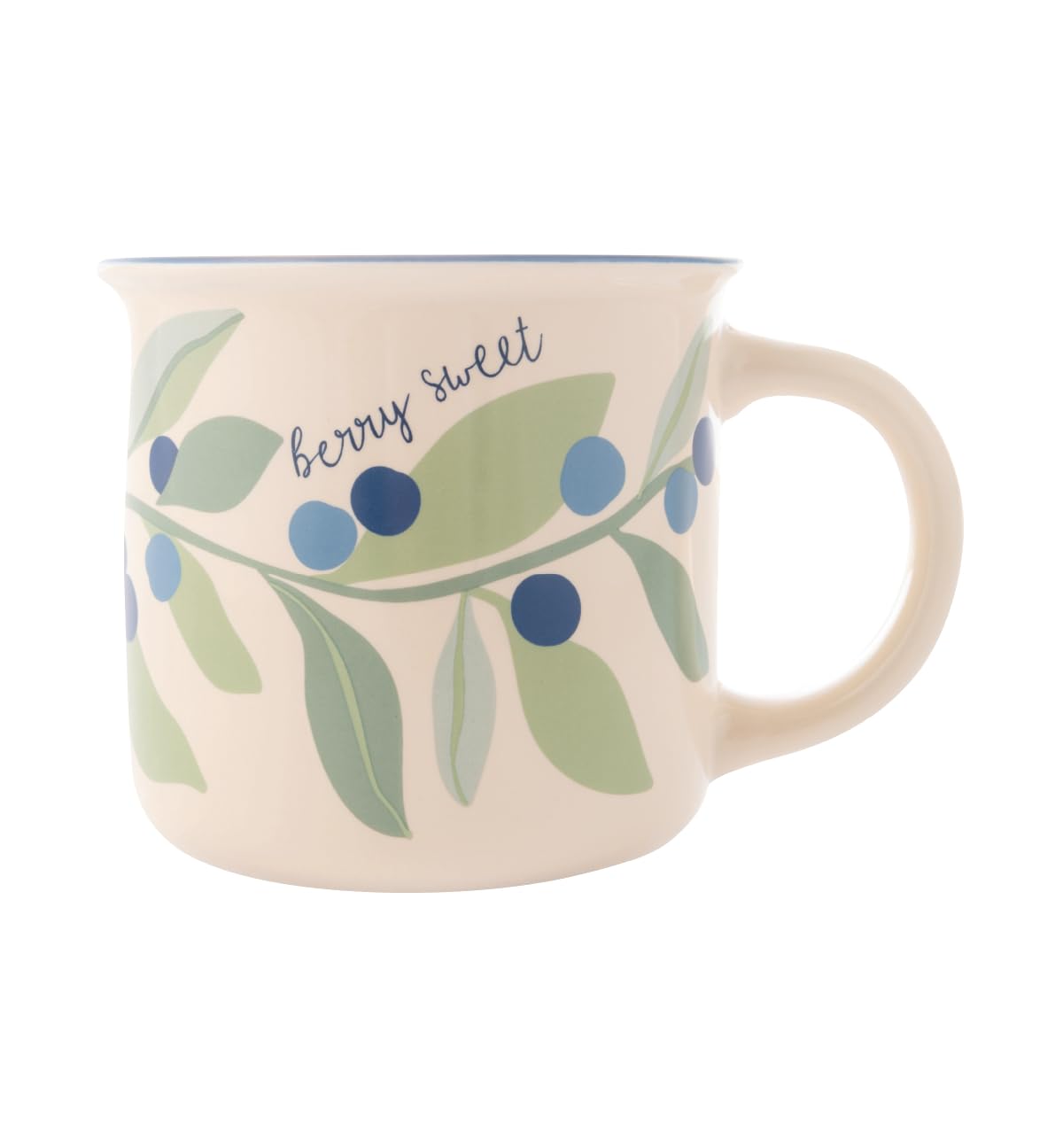 Karma14 oz New Bone China Camp Mug - Cute Coffee and Tea Mug - New Bone China Coffee Mugs for Women and Men, Blueberry