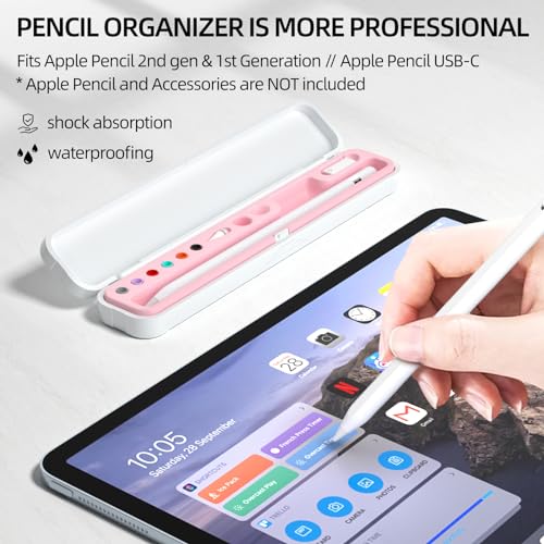 Image of AZF Hard PC&Silicone Magnetic case for Apple Pencil case(Apple Pencil Pro /2nd Gen /1st / (USB-C) and Samsung Galaxy S-Pen Series Pencil Protection Carrying Case. (Pink)