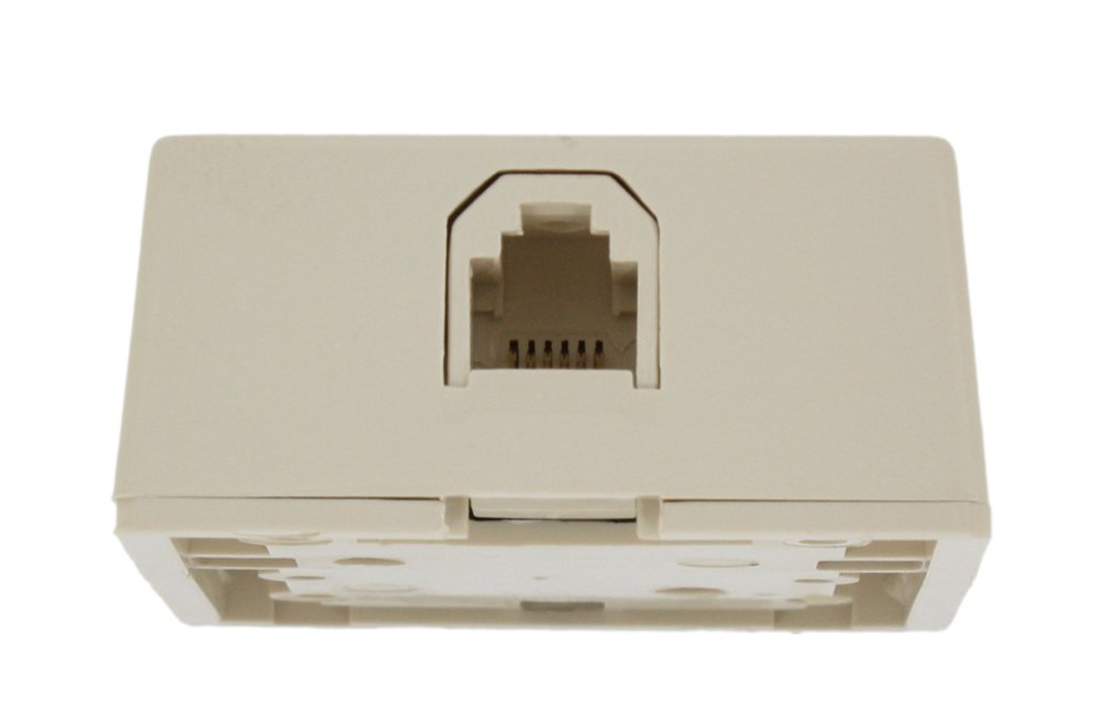 Roseta de superficie 6P6C Leviton 4625a-26t para conexiones telefónicas