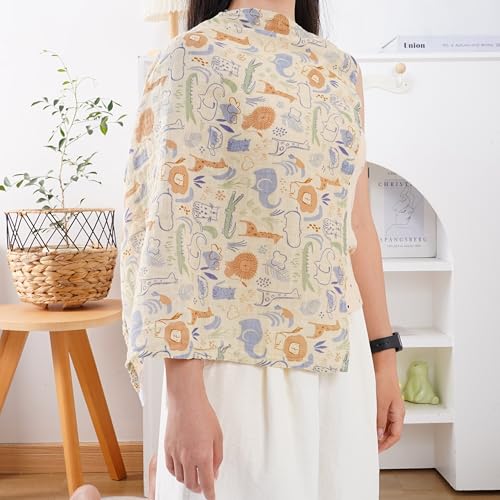 Image of Muslin Swaddle Blankets for Baby, 3 Pack, Floral and Solid Patterns (Mustard)