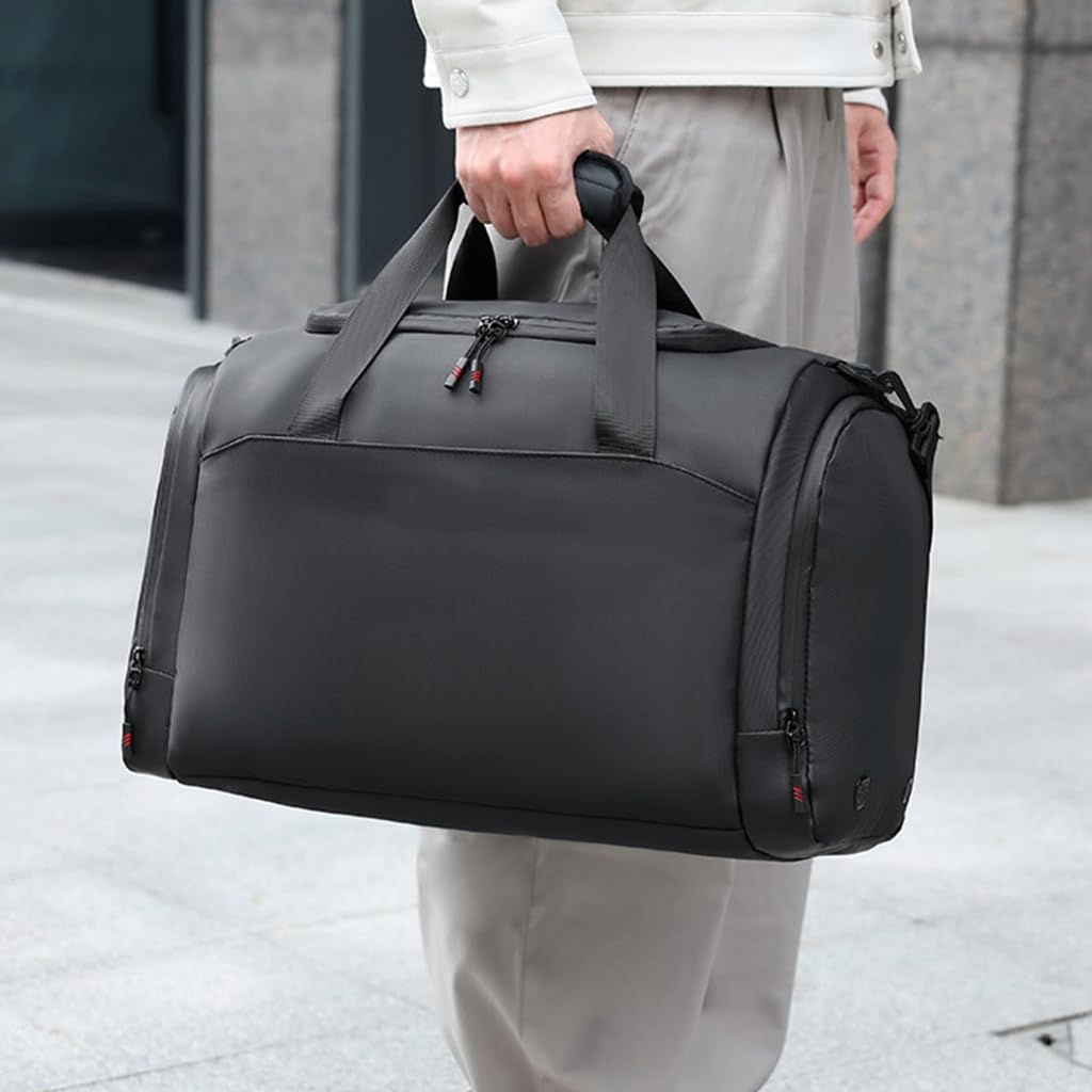 Bolsa de gimnasio de gran capacidad, bolsa de viaje de negocios, bolsa de fitness resistente al agua, Verde militar, 30x46.5x22.5cm, Moderno