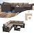 Kullavik Outdoor Patio Furniture Set 6 Pieces Sectional Rattan Sofa Set Brown PE Rattan Wicker Patio Conversation Set with 5 Sand Seat Cushions and 1 Tempered Glass Table