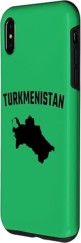 Miniatura 2 de iPhone XS Max Isolated black silhouette of a map of Turkmenistan Case