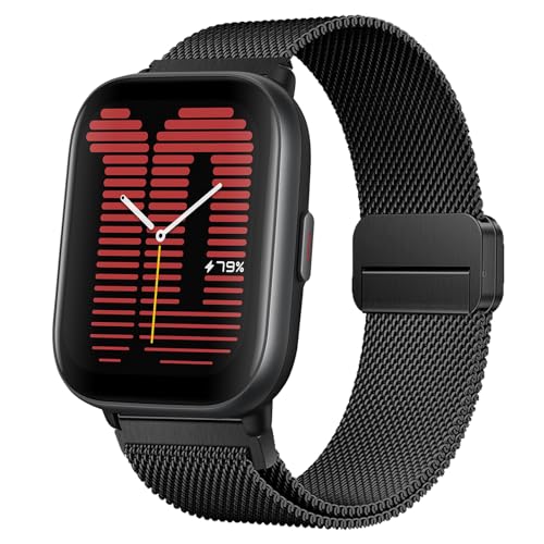 [MosFoil] Amazfit Cheetah 2 Pro/Active 3 Premium/T-Rex 3 Pro 44mm/Active 2/Active/GTS 4 Mini �Ή� �����o���h �~���l�[�[ �X�e�����X�� 20mm �����o���h ���C