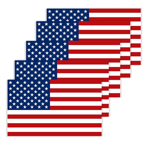 Lot de 5 autocollants drapeau américain, bannière américaine, pour pare-chocs de voiture, fenêtre, ordinateur portable