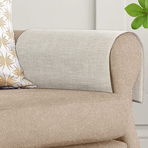 Joywell Thick Linen Armrest Protector Cover For Recliner Anti-Slip Armchair Slipcover For Living Room Couch Loveseat Sofa Arm Protector For Pets, Cats, Set Of 2, Champagne #TOP6