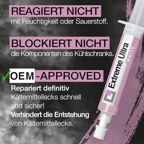 Errecom Extreme Ultra White - 6 ml, Leckstopper für Kühlschränke mit hermetischem Kompressor und mit R600 – R290 – R134a (Adapter nicht enthalten)