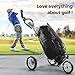 Cavevine 3 Wheel Golf Push Cart ，Foldable Walking Golf Bag Cart with Foot Brake - Golf Push-Pull Cart Accessories with Umbrella Holder and Beverage Holder