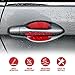 8PCS Carbon Fiber Car Door Handle Scratch Protectors, Universal Paint Guard Sticker for Door Handle Bowl, Fits Most Cars, Trucks, SUVs (Red)